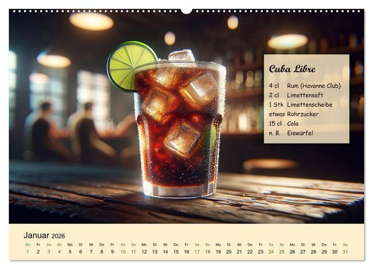 Produktbild: Cocktail-Klassiker (hochwertiger Premium Wandkalender 2026 DIN A2 quer), Kunstdruck in Hochglanz