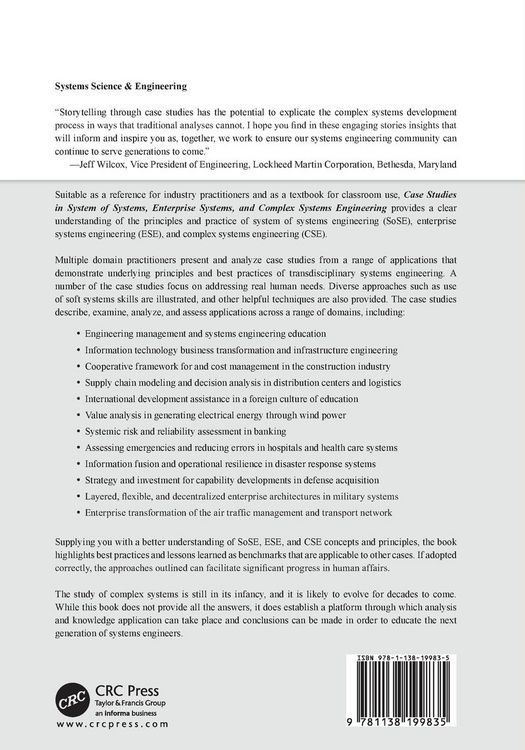 Produktbild: Case Studies in System of Systems, Enterprise Systems, and Complex Systems Engineering
