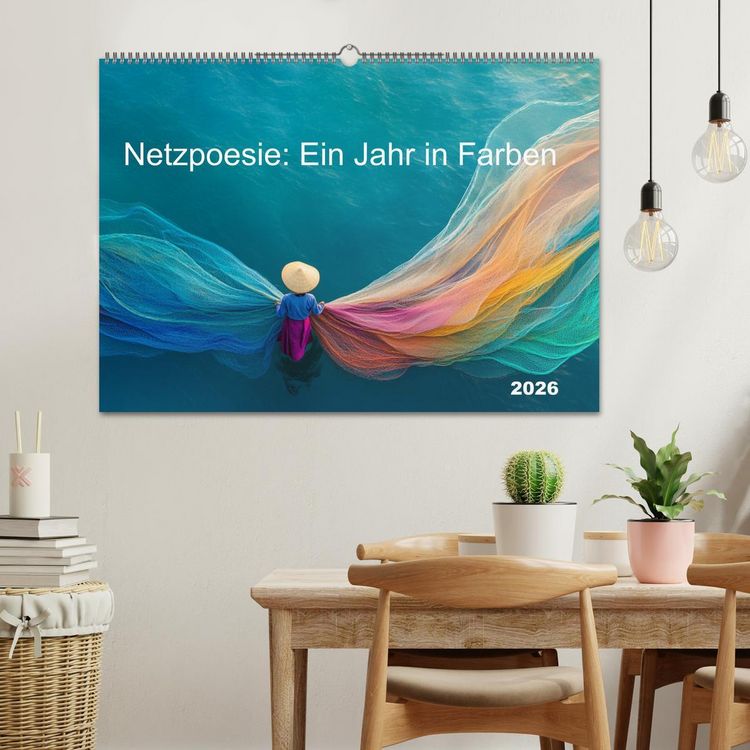 Produktbild: Netzpoesie: Ein Jahr in Farben (Wandkalender 2026 DIN A2 quer), CALVENDO Monatskalender