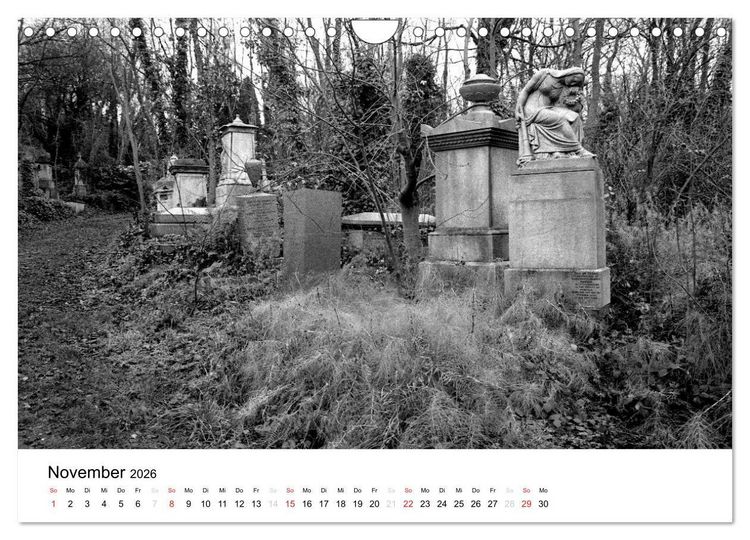 Produktbild: Highgate Cemetery London (Wandkalender 2026 DIN A4 quer), CALVENDO Monatskalender