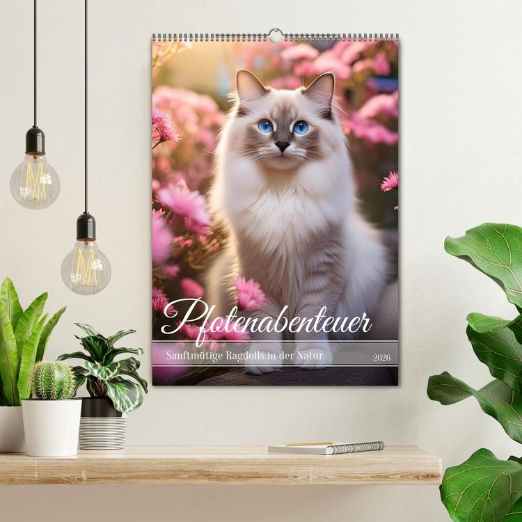 Produktbild: Pfotenabenteuer - Ragdolls in der Natur (Wandkalender 2026 DIN A2 hoch), CALVENDO Monatskalender