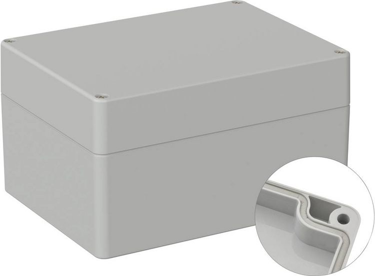 Produktbild: TRU COMPONENTS TC-9065676 Industrie-Geh&auml;use 160 x 120 x 90 ABS Lichtgrau (RAL 7035) 1St.