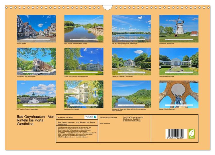 Produktbild: Bad Oeynhausen - Von Rinteln bis Porta Westfalica (Wandkalender 2026 DIN A3 quer), CALVENDO Monatskalender