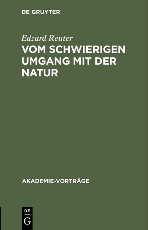 Produktbild: Vom schwierigen Umgang mit der Natur