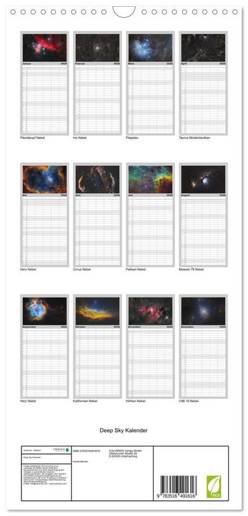 Produktbild: Familienplaner 2026 - Deep Sky Kalender mit 5 Spalten (Wandkalender, 21 x 45 cm) CALVENDO