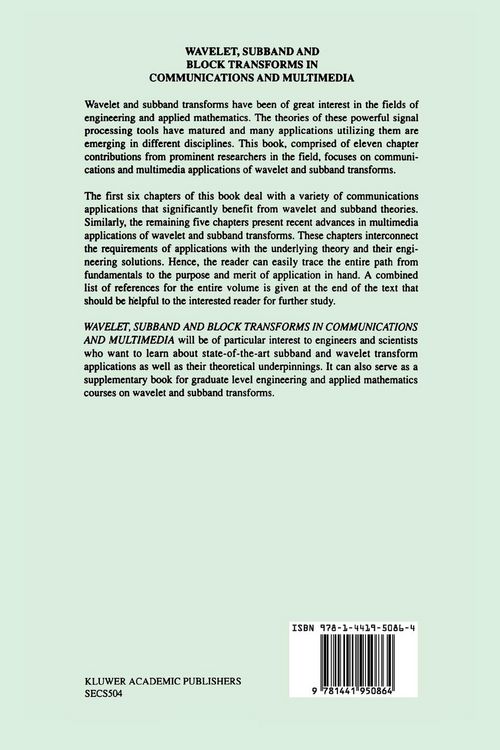 Produktbild: Wavelet, Subband and Block Transforms in Communications and Multimedia