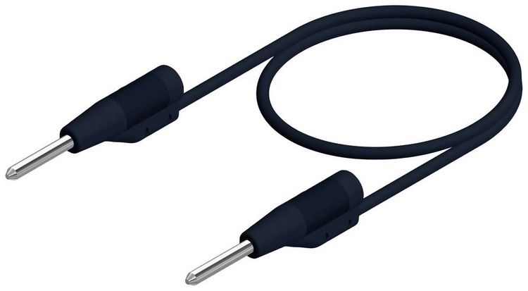 Produktbild: Hirschmann Test & Measurement MVL 2/25 sw Messleitung Stecker 2 mm Stecker 2 mm 25.00 cm Schwarz 1 St.