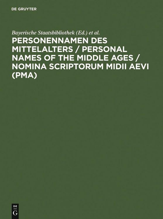 Produktbild: Personennamen des Mittelalters