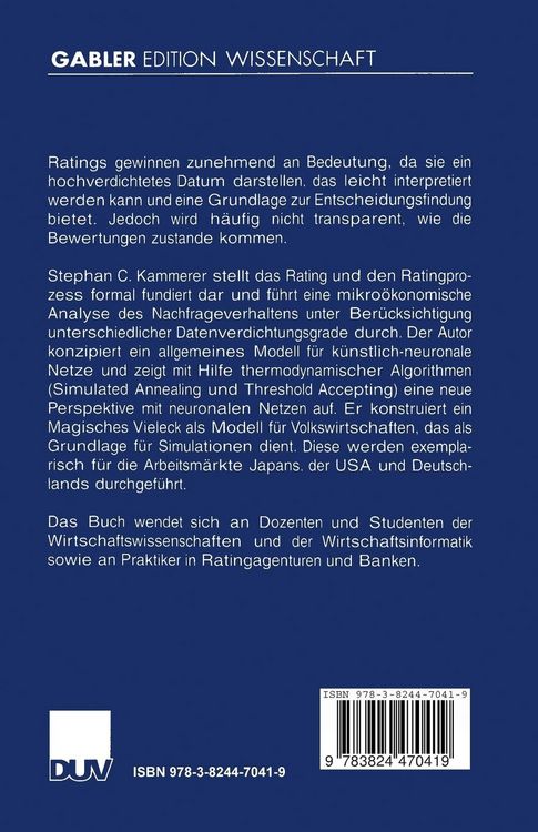 Produktbild: Rating von Volkswirtschaften mit k&uuml;nstlich-neuronalen Netzen