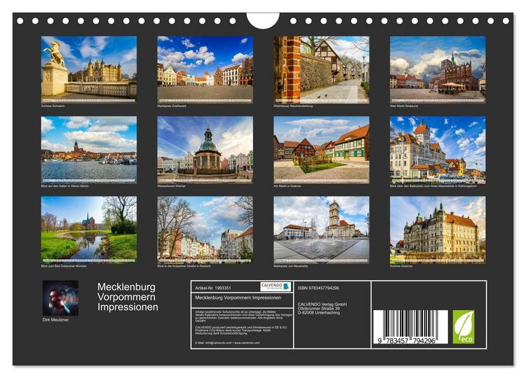 Produktbild: Mecklenburg Vorpommern Impressionen (Wandkalender 2026 DIN A4 quer), CALVENDO Monatskalender