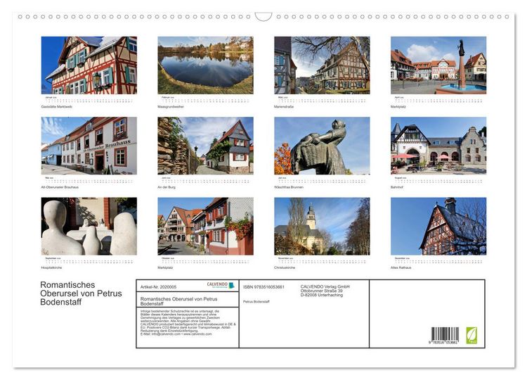 Produktbild: Romantisches Oberursel von Petrus Bodenstaff (Wandkalender 2026 DIN A2 quer), CALVENDO Monatskalender