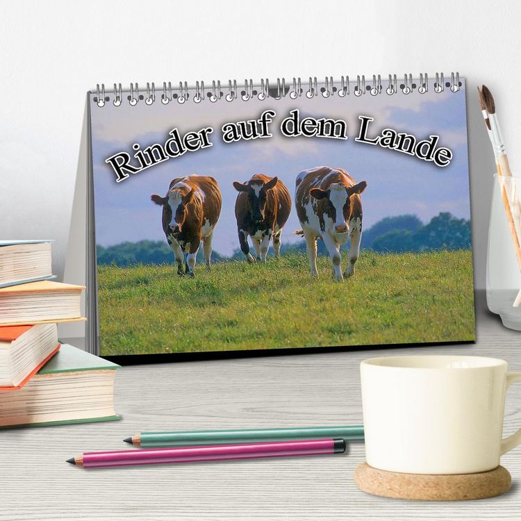 Produktbild: Rinder auf dem Lande (Tischkalender 2026 DIN A5 quer), CALVENDO Monatskalender