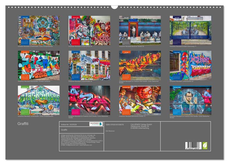 Produktbild: Graffiti (Wandkalender 2026 DIN A2 quer), CALVENDO Monatskalender