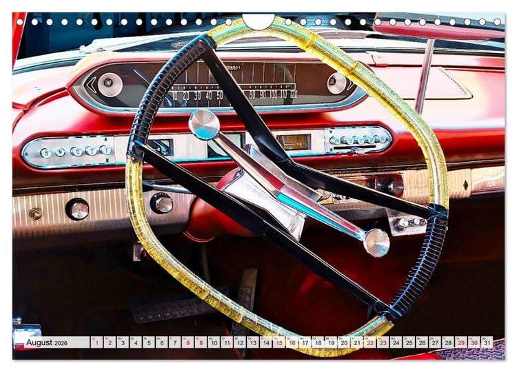 Produktbild: Ikonische US-Car Armaturenbretter (Wandkalender 2026 DIN A4 quer), CALVENDO Monatskalender