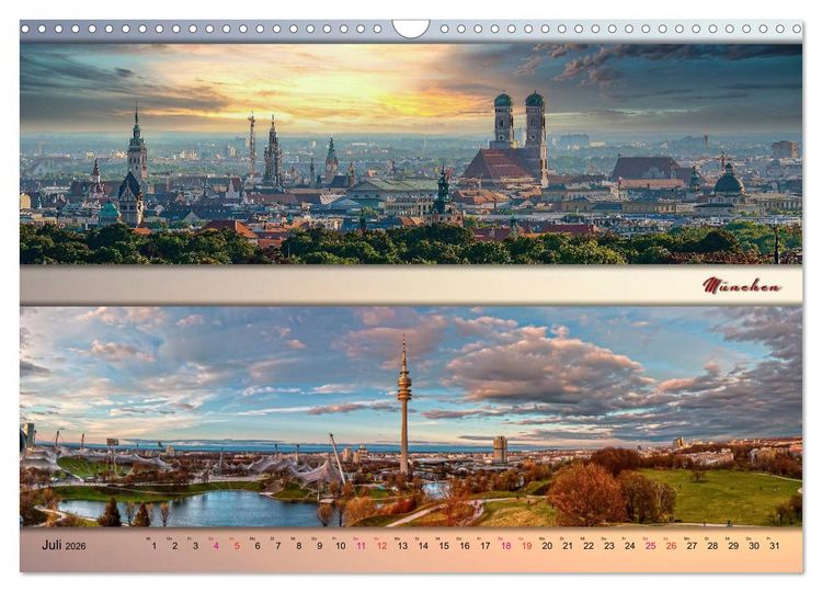 Produktbild: Faszinierende St&auml;dte in Deutschland - Panoramen (Wandkalender 2026 DIN A3 quer), CALVENDO Monatskalender