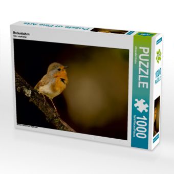Produktbild: CALVENDO Puzzle Rotkehlchen | 1000 Teile Lege-Gr&ouml;&szlig;e 64 &times; 48 cm Foto-Puzzle f&uuml;r gl&uuml;ckliche Stunden