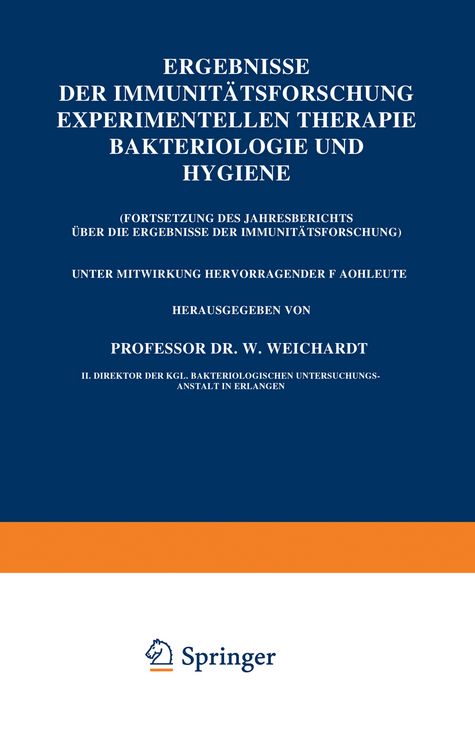 Produktbild: Ergebnisse der Immunit&auml;tsforschung Experimentellen Therapie Bakteriologie und Hygiene