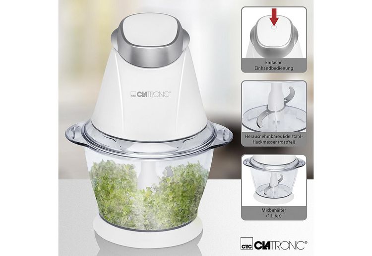 Produktbild: Clatronic MZ3579 Zerkleinerer 250W Wei&szlig; (gl&auml;nzend)
