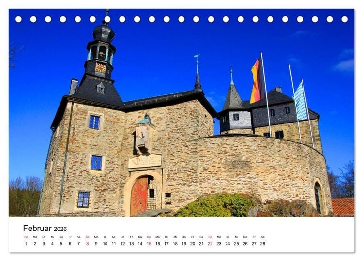 Produktbild: Deutschlands Burgen - Burgen, Schl&ouml;sser und Ruinen (Tischkalender 2026 DIN A5 quer), CALVENDO Monatskalender