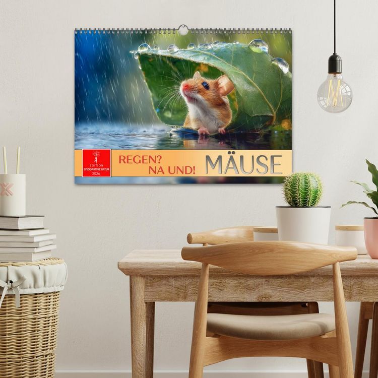 Produktbild: Regen? Na und! M&auml;use (Wandkalender 2026 DIN A3 quer), CALVENDO Monatskalender