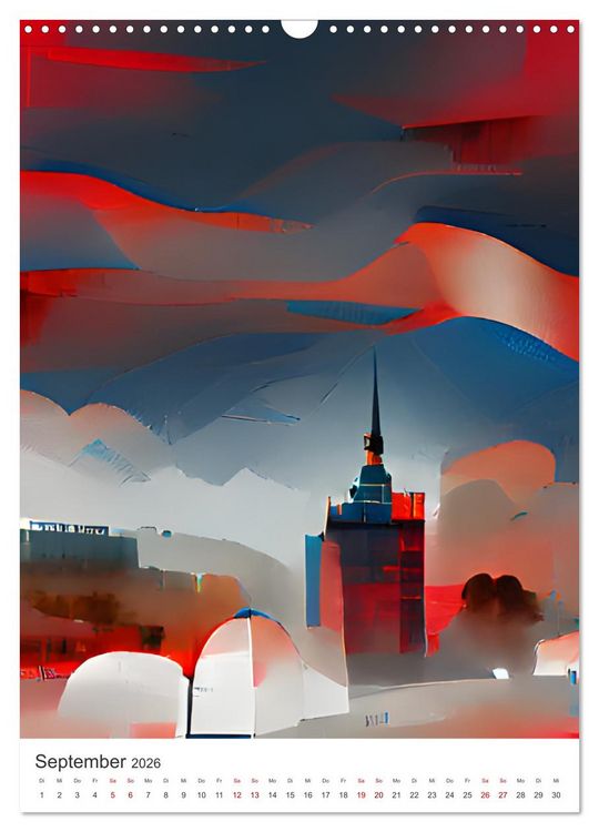 Produktbild: Illustrierte Europ&auml;ische St&auml;dte (Wandkalender 2026 DIN A3 hoch), CALVENDO Monatskalender