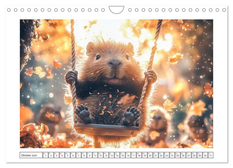 Produktbild: Capybara Zeit (Wandkalender 2026 DIN A4 quer), CALVENDO Monatskalender