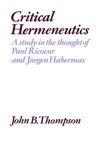 Produktbild: Critical Hermeneutics