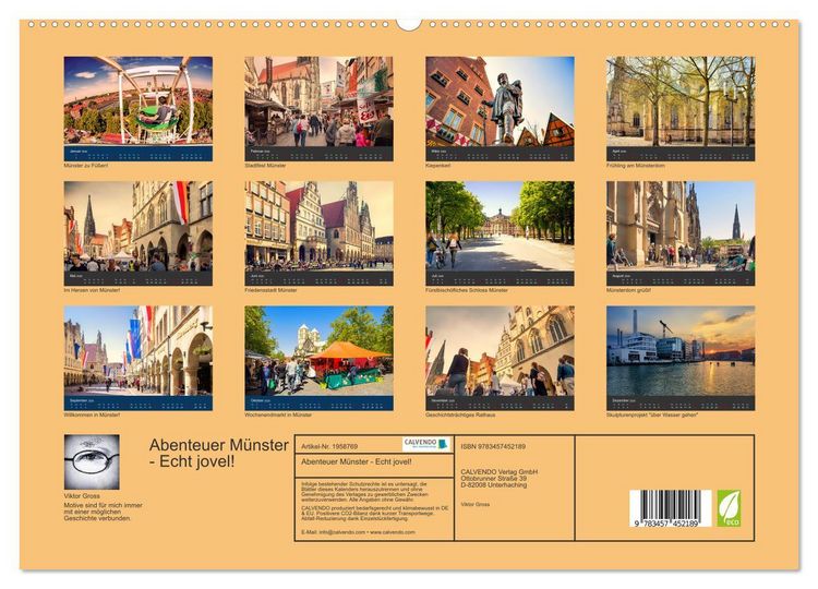 Produktbild: Abenteuer M&uuml;nster - Echt jovel! (hochwertiger Premium Wandkalender 2026 DIN A2 quer), Kunstdruck in Hochglanz