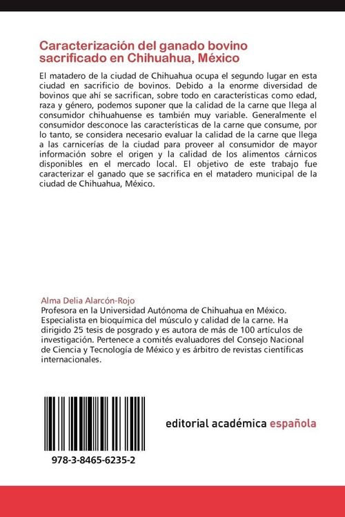 Produktbild: Caracterizaci&oacute;n del ganado bovino sacrificado en Chihuahua, M&eacute;xico