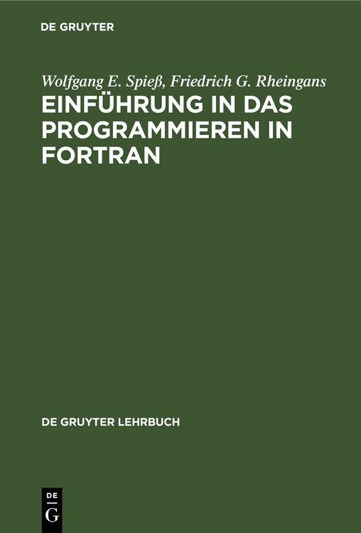 Produktbild: Einf&uuml;hrung in das Programmieren in FORTRAN