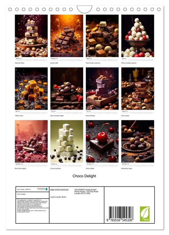 Produktbild: Choco Delight (Wall Calendar 2026 DIN A4 portrait), CALVENDO 12 Month Wall Calendar
