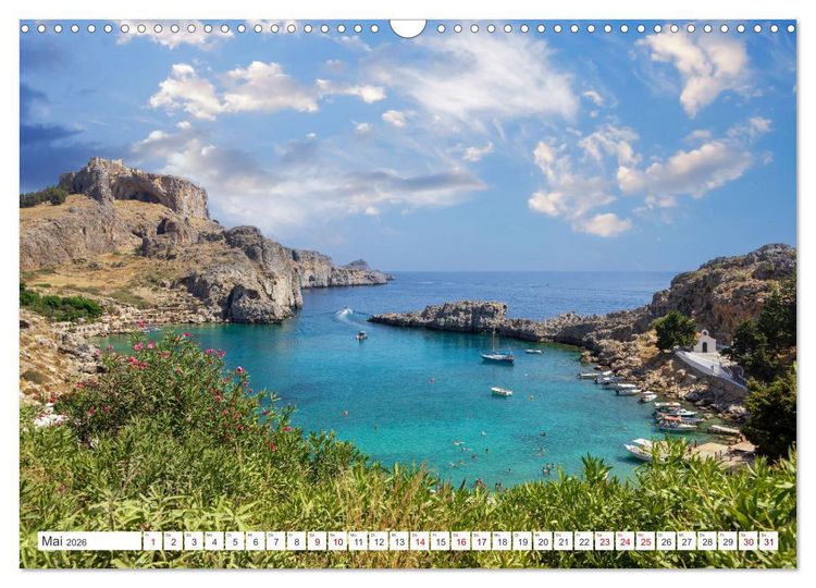 Produktbild: Rhodos und Symi, Perlen in der &Auml;gis (Wandkalender 2026 DIN A3 quer), CALVENDO Monatskalender