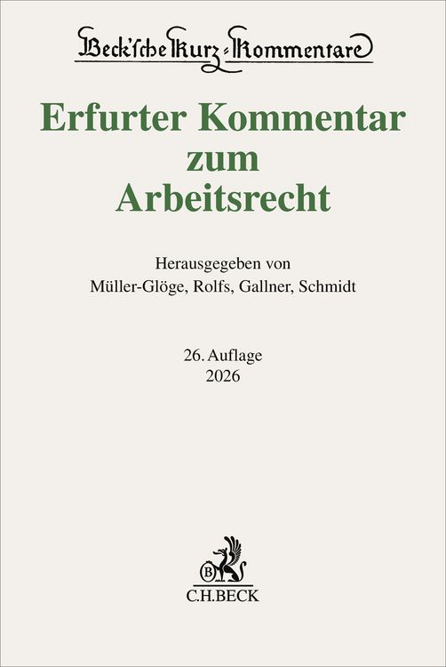 Produktbild: Erfurter Kommentar zum Arbeitsrecht