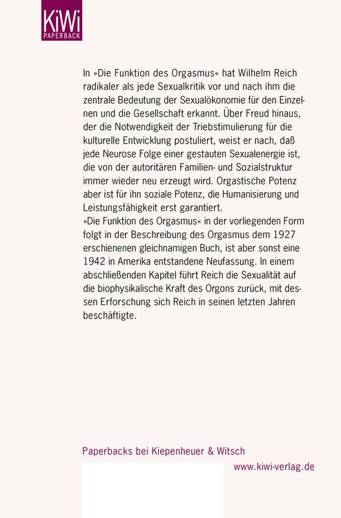 Produktbild: Die Funktion des Orgasmus
