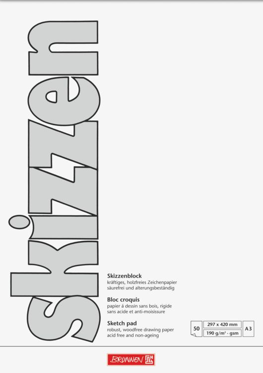 Produktbild: Brunnen Skizzenblock A3 190g 50Bl