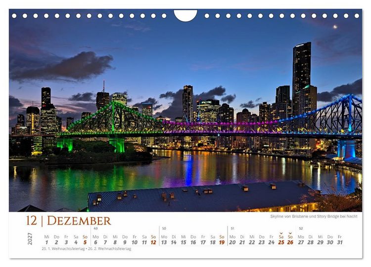 Produktbild: Australien - Cairns-Brisbane (Wandkalender 2027 DIN A4 quer), CALVENDO Monatskalender
