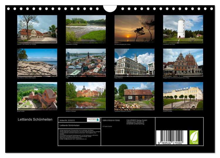 Produktbild: Lettlands Sch&ouml;nheiten (Wandkalender 2026 DIN A4 quer), CALVENDO Monatskalender