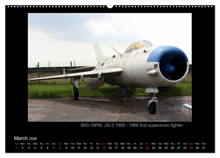 Produktbild: Airplanes and Helicopters of NVA 1957 - 1991 (High Quality Premium Wall Calendar 2026 DIN A2 landscape),CALVENDO 12 Month Wall Calendar