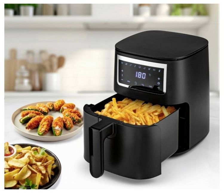 Produktbild: GourmetMaxx GOURMETmaxx Hei&szlig;luft-Fritteuse Digital 4l 1300W schwarz matt Hei&szlig;luft-Fritteuse 4 l 1300 W Schwarz