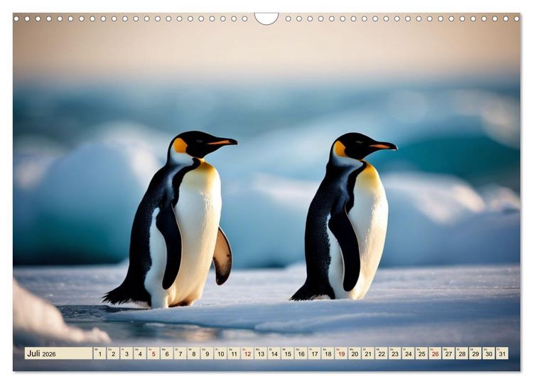 Produktbild: Kaiserpinguine - bezaubernde Fracktr&auml;ger (Wandkalender 2026 DIN A3 quer), CALVENDO Monatskalender