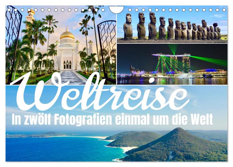 Produktbild: Weltreise, in zw&ouml;lf Fotografien einmal um die Welt (Wandkalender 2026 DIN A4 quer), CALVENDO Monatskalender