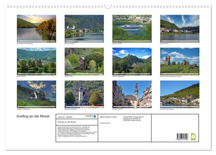 Produktbild: Ausflug an die Mosel (Wandkalender 2026 DIN A2 quer), CALVENDO Monatskalender