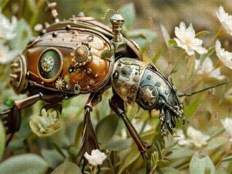Produktbild: CALVENDO Puzzle Ein Motiv aus dem Kalender "Die fantastische Welt der Steampunk-Insekten" | 1000 Teile Lege-Gr&ouml;&szlig;e 64x48cm Foto-Puzzle f&uuml;r gl&uuml;ckliche S