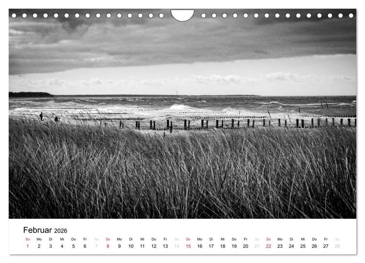Produktbild: Ostseebad Zingst - Impressionen in Schwarz-Wei&szlig; (Wandkalender 2026 DIN A4 quer), CALVENDO Monatskalender