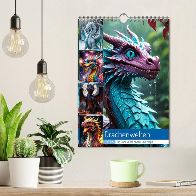 Produktbild: Drachenwelten &ndash; Ein Jahr voller Mystik und Magie (Wandkalender 2026 DIN A4 hoch), CALVENDO Monatskalender