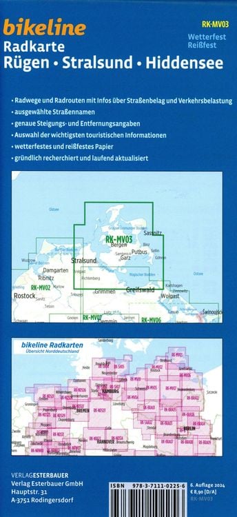 Produktbild: Radkarte R&uuml;gen Stralsund Hiddensee (RK-MV03)