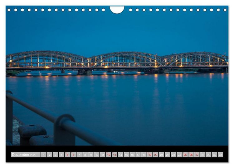 Produktbild: Hamburgs Br&uuml;cken bei Nacht (Wandkalender 2026 DIN A4 quer), CALVENDO Monatskalender