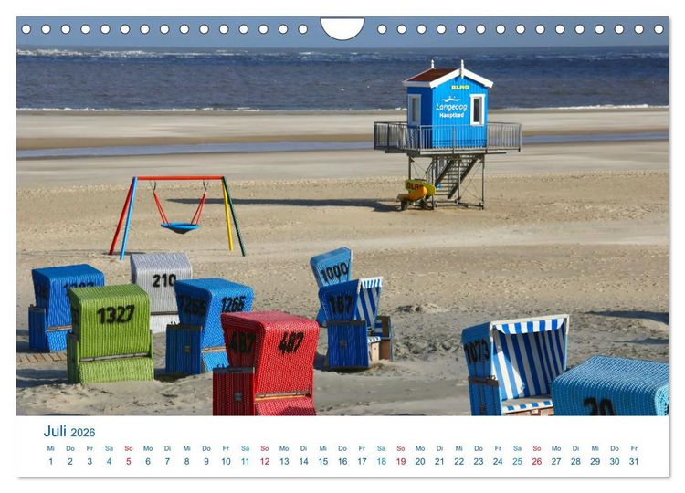 Produktbild: Langeoog 2026. Impressionen zwischen Hafen und Ostende (Wandkalender 2026 DIN A4 quer), CALVENDO Monatskalender