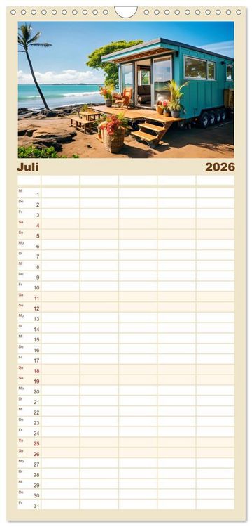 Produktbild: Familienplaner 2026 - Tiny Houses - wohnen auf kleinstem Raum mit 5 Spalten (Wandkalender, 21 x 45 cm) CALVENDO