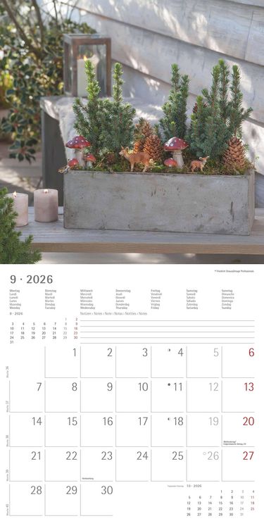 Produktbild: Gartendekor 2026 - Broschürenkalender 30x30 cm (30x60 geöffnet) - Kalender mit Platz für Notizen - Garten - Bildkalender - Gartenkalender